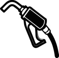 Gasoline Pump Nozzle Silhouette with Fuel Hose Available on EPS File vector