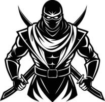 Shadow Ninja Warrior Silhouette Available on EPS File vector