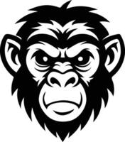 Curious Wild Monkey Head Silhouette Available on EPS File vector