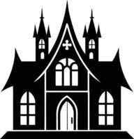 Gothic Castle House Silhouette Available on EPS File vector