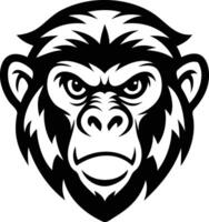 Wild Monkey Head Silhouette Available on EPS File vector