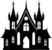 Gothic Tower House Silhouette Available on EPS File vector