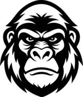 Roaring Gorilla Head Silhouette Available on EPS File vector