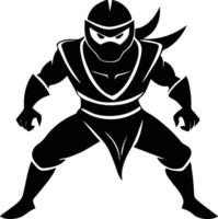 Intense Ninja Warrior Silhouette Available on EPS File vector