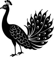 Standing Peacock Silhouette Available on EPS File vector