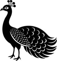 Peacock Perched Silhouette Available on EPS File vector