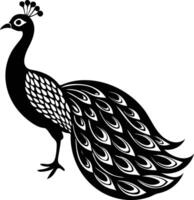 Elegant Peacock Silhouette Available on EPS File vector