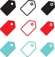 Blank empty label, price tag, sticker, button, stamp, coupon, ribbon, mark, icon set for shopping. Isolated on a transparent background. Simple flat design vector