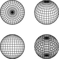 3D Wireframe Spheres, Outline, Mesh, Geometric Grid Spheres, Abstract Sphere Design, Precision Sphere Wireframe, Digital Sphere Blueprint, Perspective Sphere Drawing, Minimalist 3D Sphere, Isometric vector