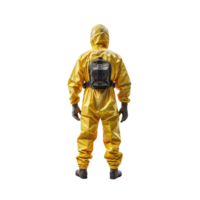 a man in a yellow hazmat suit standing on a transparent background png
