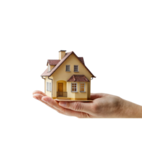 a hand holding a house on a transparent background png