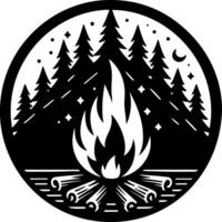 Pine Tree Campfire Adventure Illustration vector