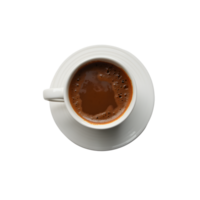 Coffee in a white cup on a saucer served in a minimalistic setting png