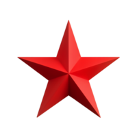 Red five-pointed star symbol with sharp edges and glossy finish png