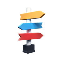 Colorful directional sign displaying choices in a park setting png