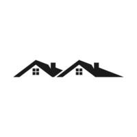 Two houses with chimneys on top of each other vector