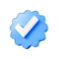 Symbol of verification displayed in a blue circular badge with a white checkmark png