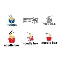 Noodle box logo design vector