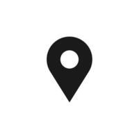 A black and white map pointer icon on a white background vector