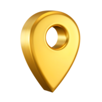 Golden location marker symbolizing navigation and direction png