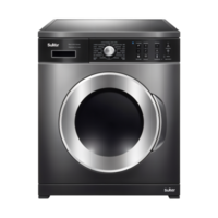 Modern washing machine with sleek design and advanced features in a home laundry room setting png