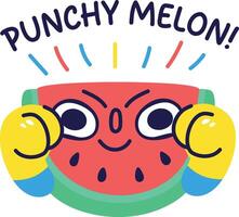 Punchy melon sticker in comic style vector