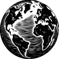 Globe line art vector
