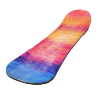 3d snowboard with a colorful design on it png