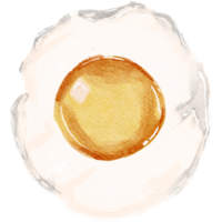 Egg poached with watercolor technique decor png