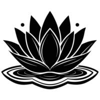 Lotus flower silhouette design vector