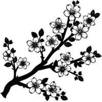 Cherry blossom silhouette logo vector