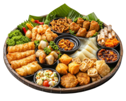 A tray of food with different types of food png
