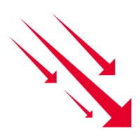 Minimalist Red Arrow on White for Design Projects png