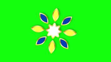 Animated rotating Islamic mandalas with elegant geometric designs, ideal for Ramadan projects. This HD looping footage with green screen makes it easy to integrate into videos, designs or other graphi video