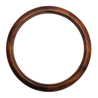 isolate round frame dark wood png