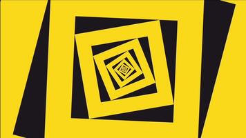 A yellow and black square with a black and white square in the middle video