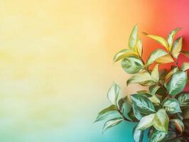 A vibrant background featuring a green plant, creating a fresh and lively atmosphere. photo