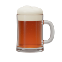 Refreshing Glass of Amber Beer with Creamy Head. A Close-Up View of a Frothy, Golden Brew in a Clear Mug png