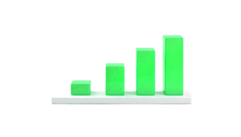Ascending Green Blocks Chart. Visualizing Growth and Progress in Business and Finance png