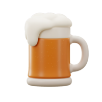 Refreshing 3D Render of a Frothy Beer Mug. A Perfect Pint of Golden Ale png