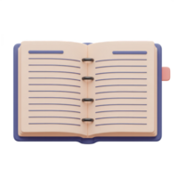 Blank Open Notebook 3D Render. A Pastel-Colored Spiral-Bound Journal Ready for Notes and Ideas png