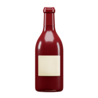 A Red Wine Bottle with Blank Label. Perfect for Mockups and Branding Designs png