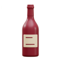 A 3D Render of a Sleek Red Wine Bottle with a Minimalist Label Design Perfect for Mockups and Branding Projects png