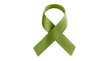 Green awareness ribbon loop on transparent background png
