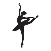 Graceful ballerina silhouette in a dynamic arabesque pose. vector