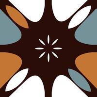 A balanced and structured floral pattern design with alternating flower colors. The earthy color palette, including brown, white, and blue hues, enhances its vintage appeal Background. vector