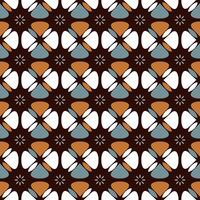 a balanced and structured floral pattern with alternating flower colors. The earthy color palette, including brown, white, and blue hues, enhances its vintage appeal Background, illustration vector