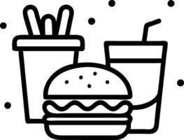 Fast Food Combo with Burger, Fries, and Drink vector