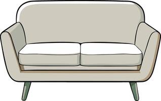 Minimalist Sofa Icon in Soft Colors vector