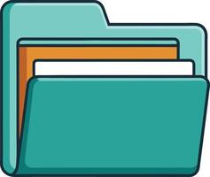 Colorful File Folder Icon with Documents vector